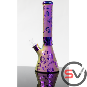 RICK AND MORTY METALLIC MATTE BEAKER 14inch - GOLDEN PURPLE